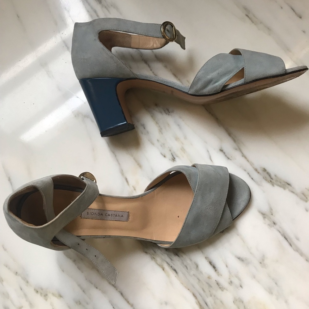 Bionda Castana Mira Maggie block heel sandal suede